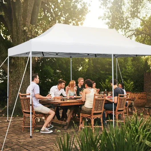 10 x 20 Feet Outdoor Pop-Up Patio Folding Canopy Tent-White