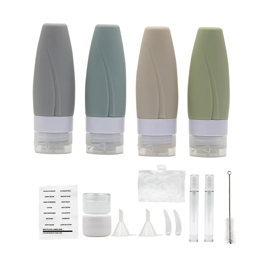 14PCs Silicone Leakproof Travel Bottles Set