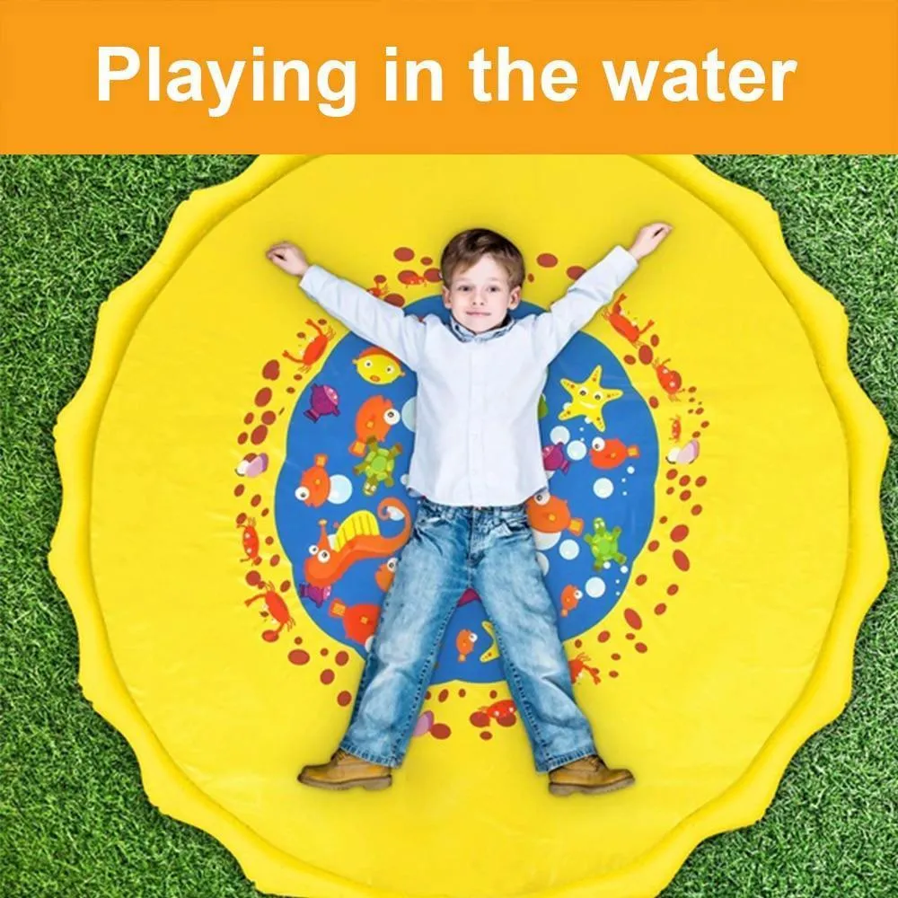 170/150/100cm Children Water Mat - Outdoor Inflatable Spray Water Sprinkler Mat