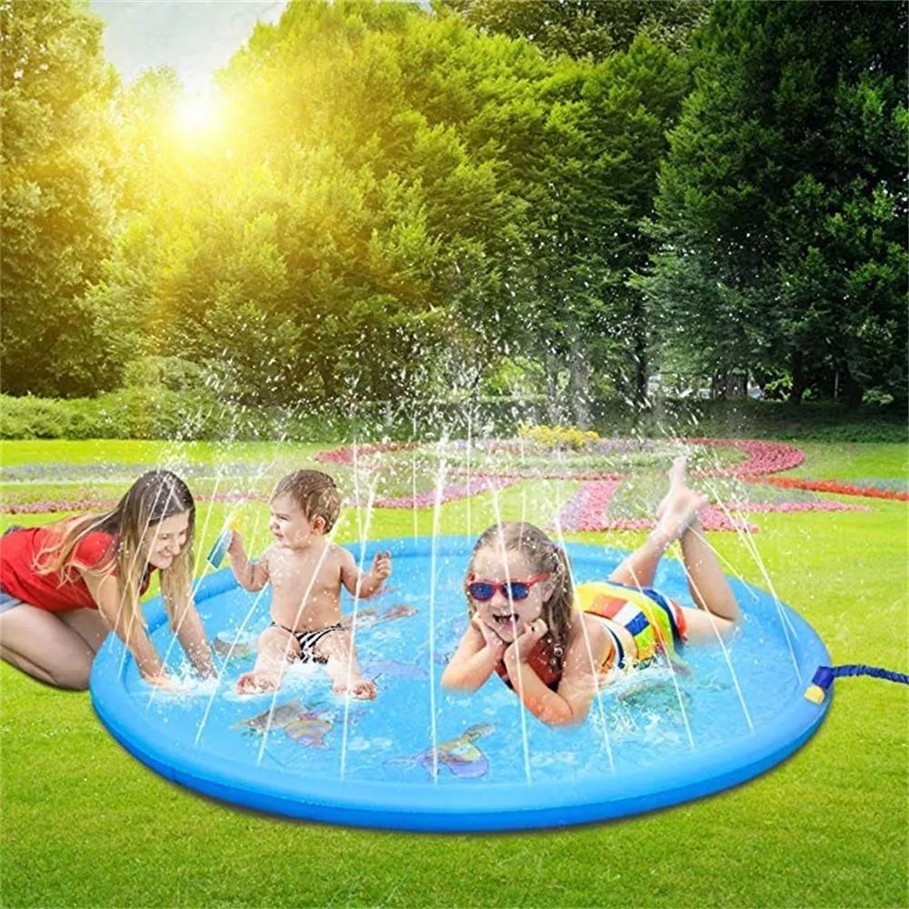 170/150/100cm Children Water Mat - Outdoor Inflatable Spray Water Sprinkler Mat