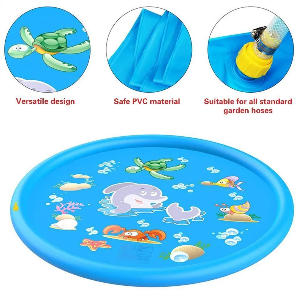 170/150/100cm Children Water Mat - Outdoor Inflatable Spray Water Sprinkler Mat