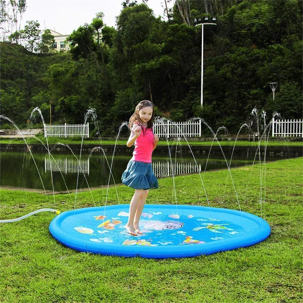 170/150/100cm Children Water Mat - Outdoor Inflatable Spray Water Sprinkler Mat