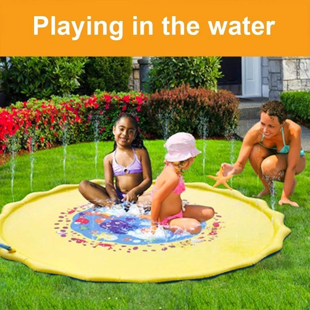 170/150/100cm Children Water Mat - Outdoor Inflatable Spray Water Sprinkler Mat