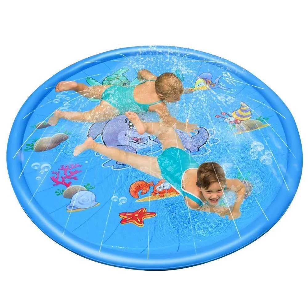 170/150/100cm Children Water Mat - Outdoor Inflatable Spray Water Sprinkler Mat