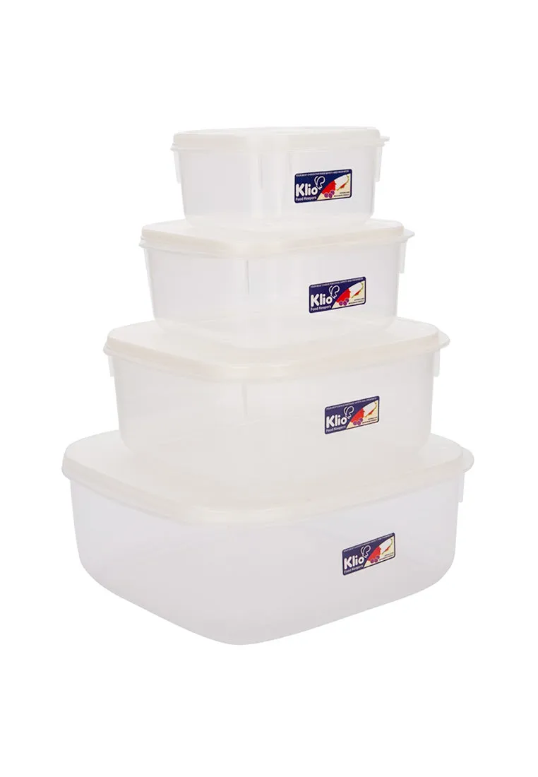 4 Pcs. Stackable Square Series Food Keeper Set