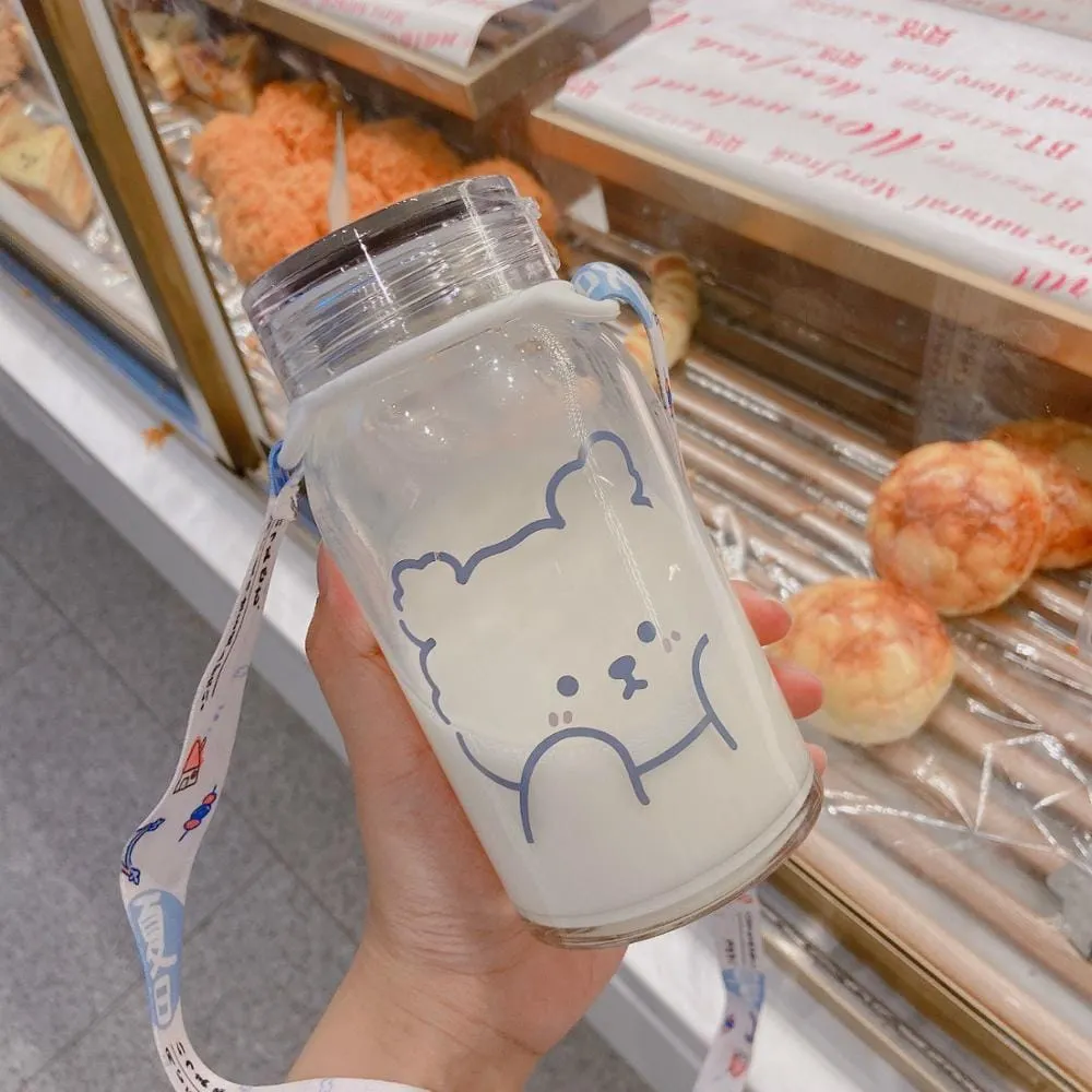 450ml Kawaii Bear Glass Bottle