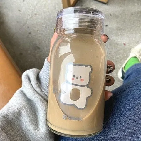 450ml Kawaii Bear Glass Bottle