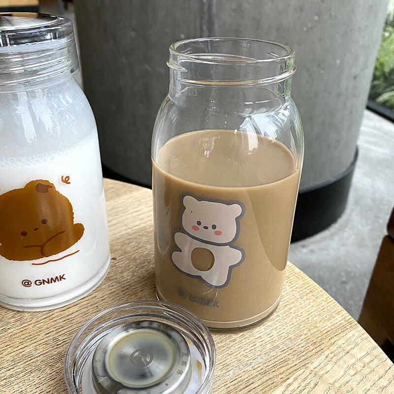 450ml Kawaii Bear Glass Bottle