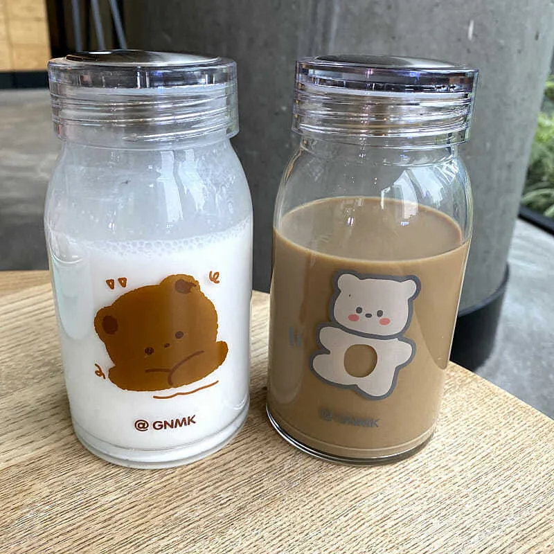 450ml Kawaii Bear Glass Bottle