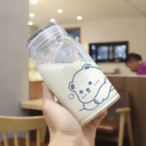 450ml Kawaii Bear Glass Bottle