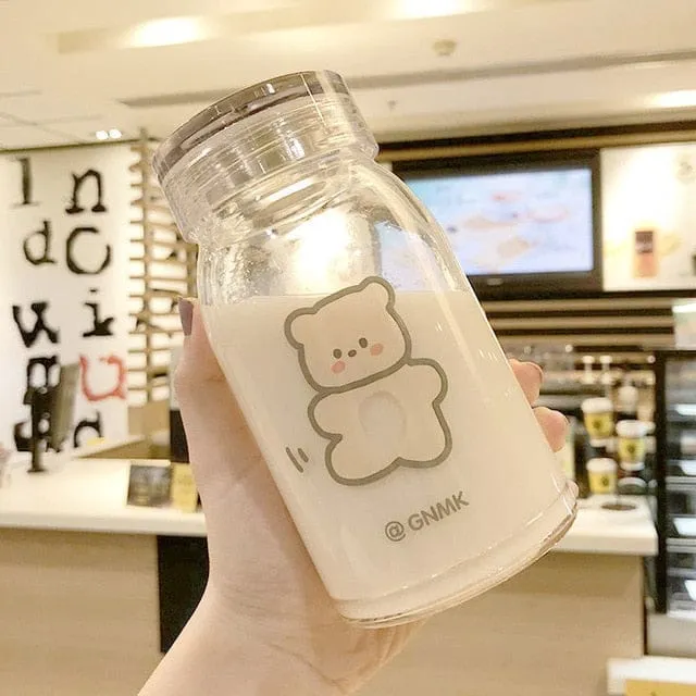 450ml Kawaii Bear Glass Bottle