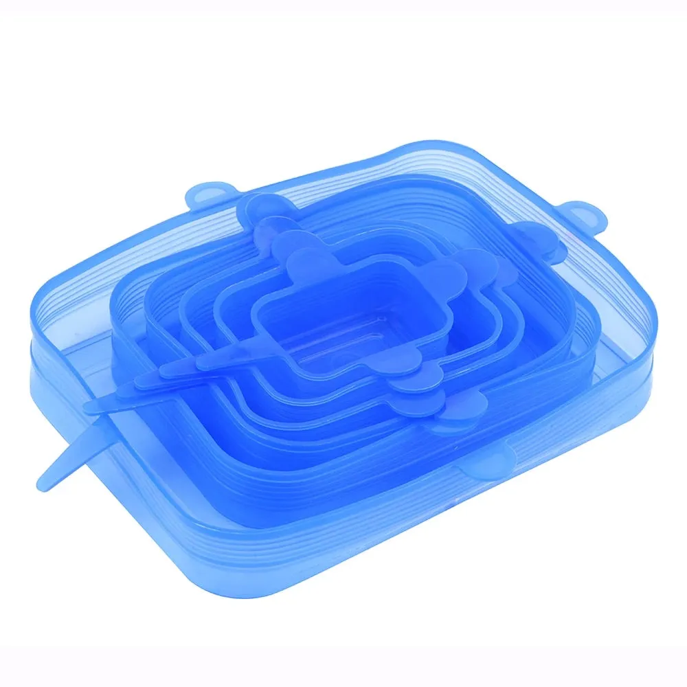 6 Pack Square Stretchable Silicone Lids