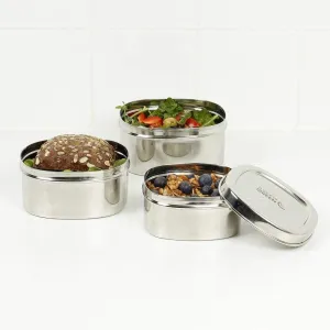 A Slice of Green Stainless Steel Set of 3 Square Food Containers - Bankura