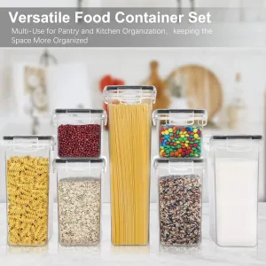 Airtight Food Storage Containers Set,  Bpa-Free 7Pcs Plastic Kitchen