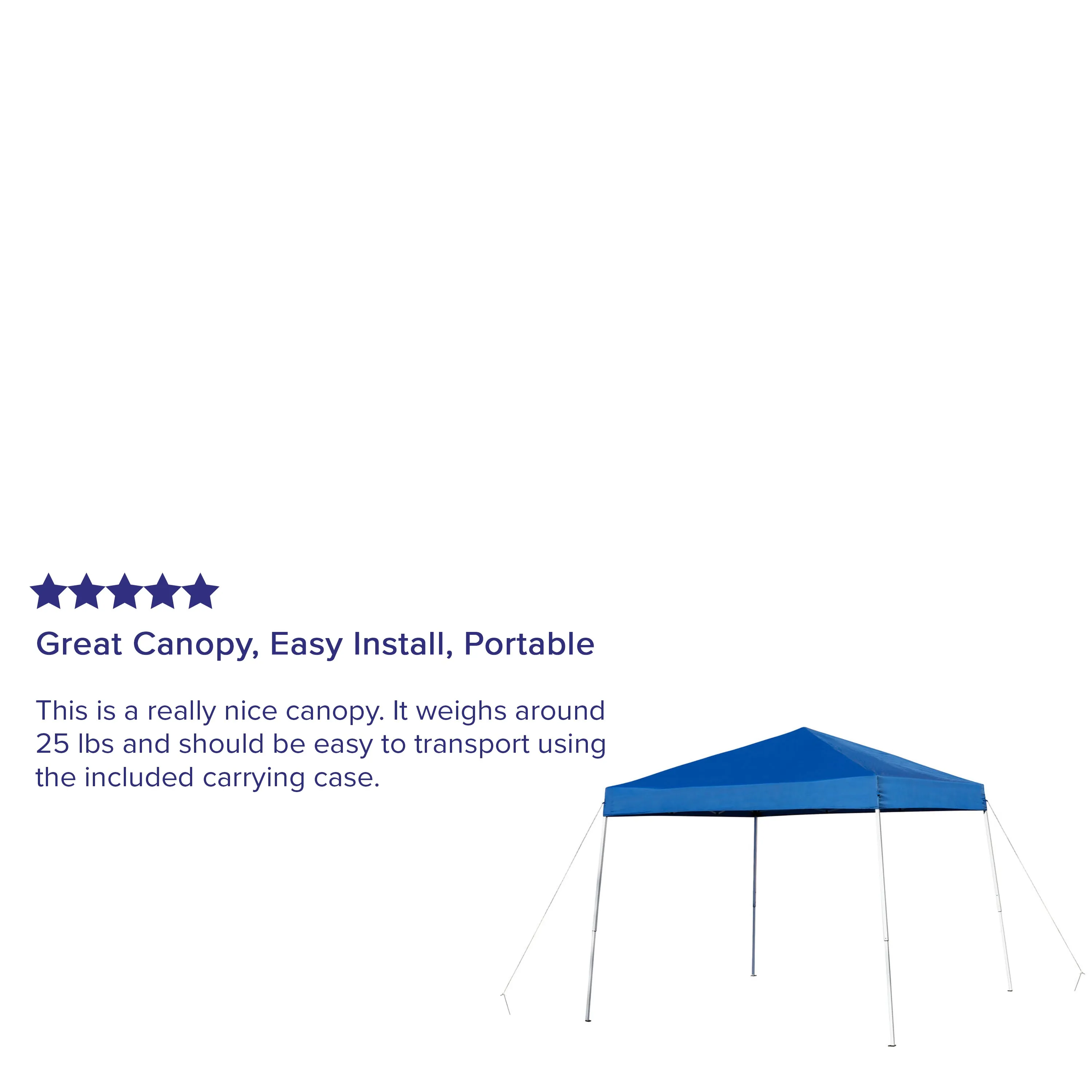 Allyson 10'x10' Blue Outdoor Pop Up Event Slanted Leg Canopy Tent w/Carry Bag