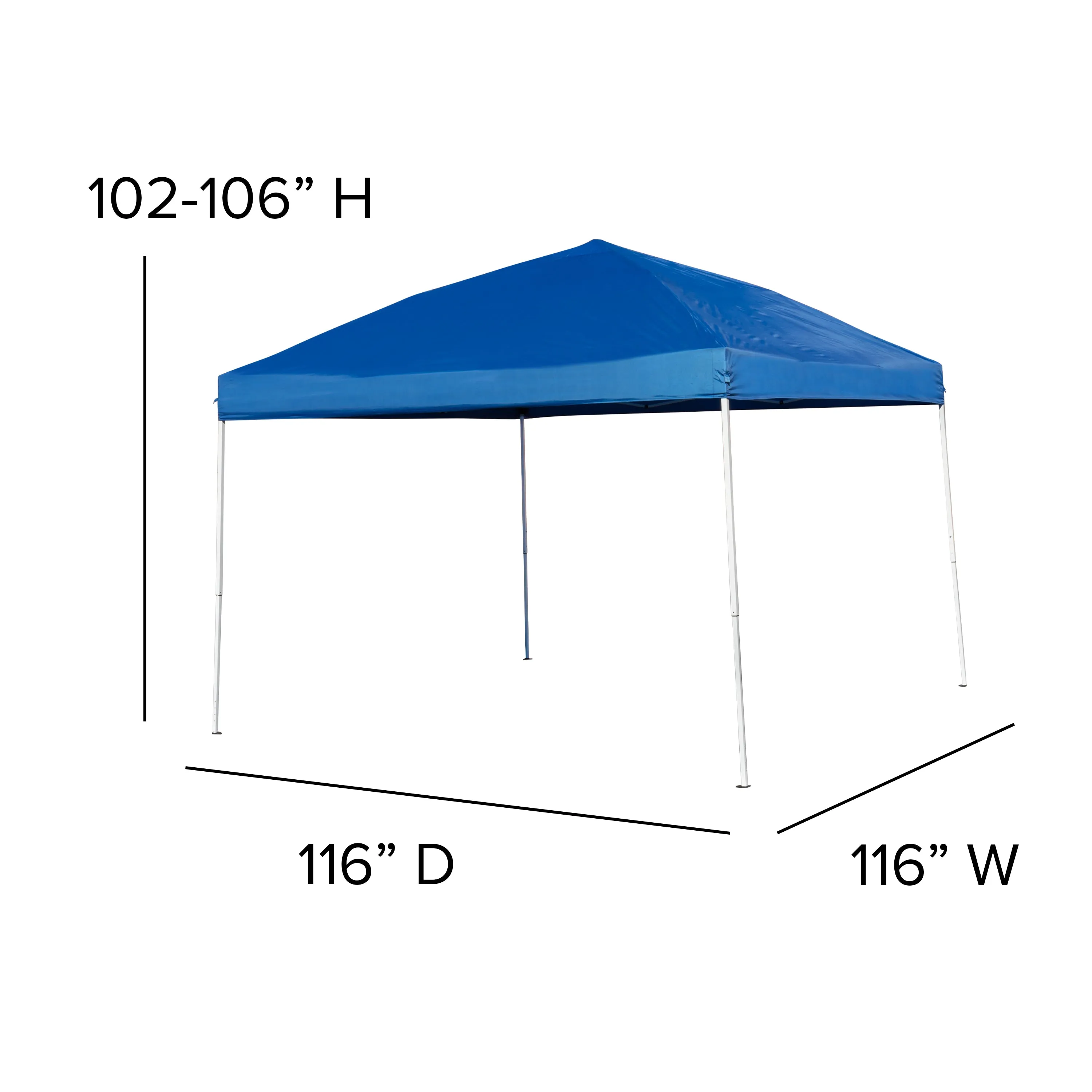 Allyson 10'x10' Blue Outdoor Pop Up Event Slanted Leg Canopy Tent w/Carry Bag