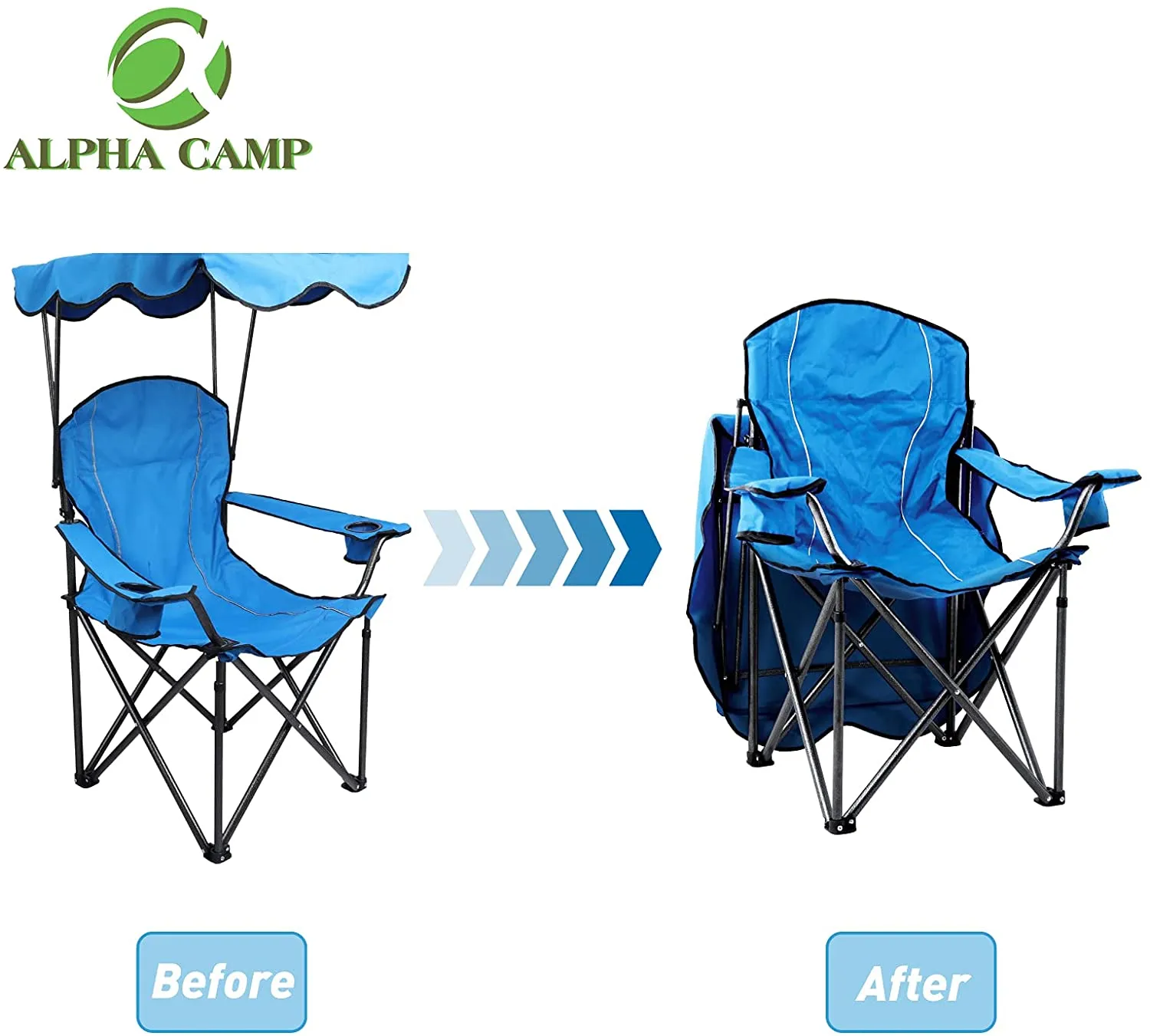 Alpha Camp Folding Shade Canopy Camping Chair