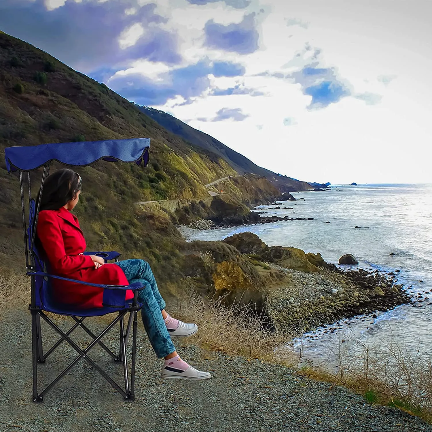 Alpha Camp Folding Shade Canopy Camping Chair