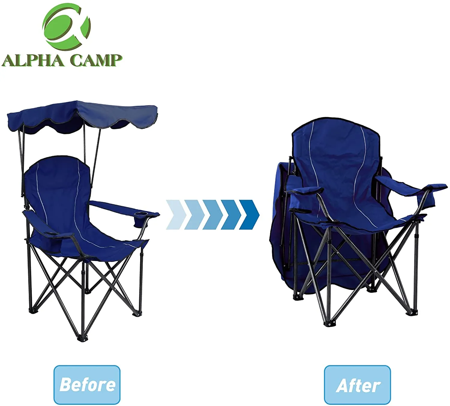 Alpha Camp Folding Shade Canopy Camping Chair