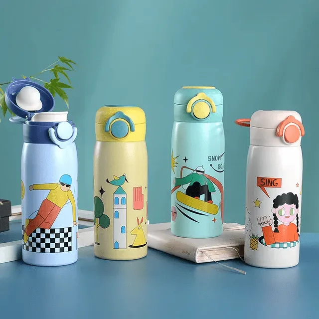 Animated Stainless Steel Sipper Bottle - Fun & Leak-Proof Water Bottle for Kids