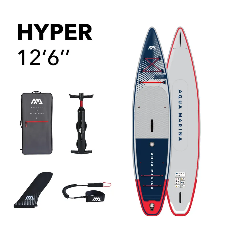 Aqua Marina 12'6" Hyper 2023 Touring Inflatable Paddle Board SUP Navy