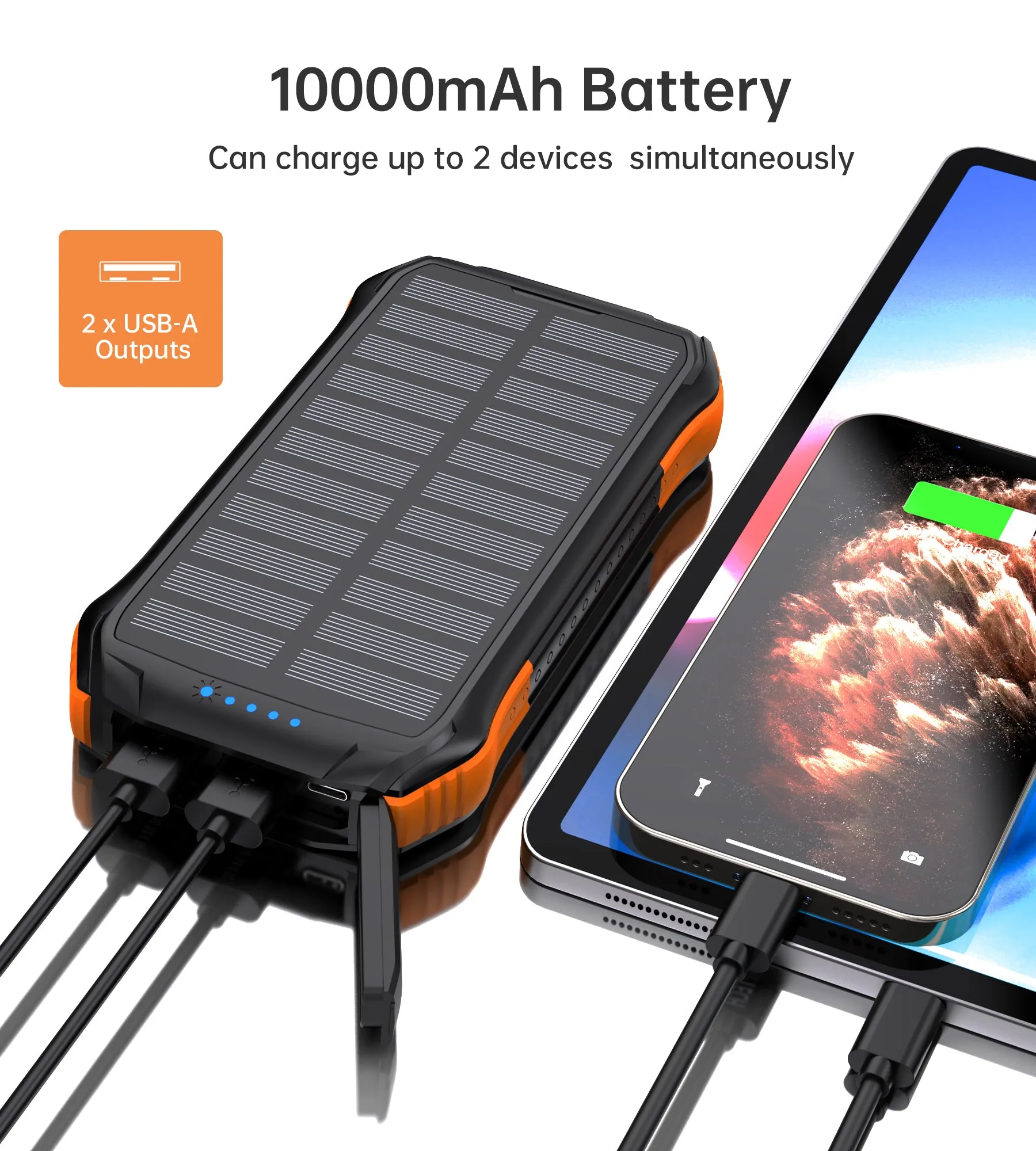 B658 Choetech 10,000mAh Solar Power Bank