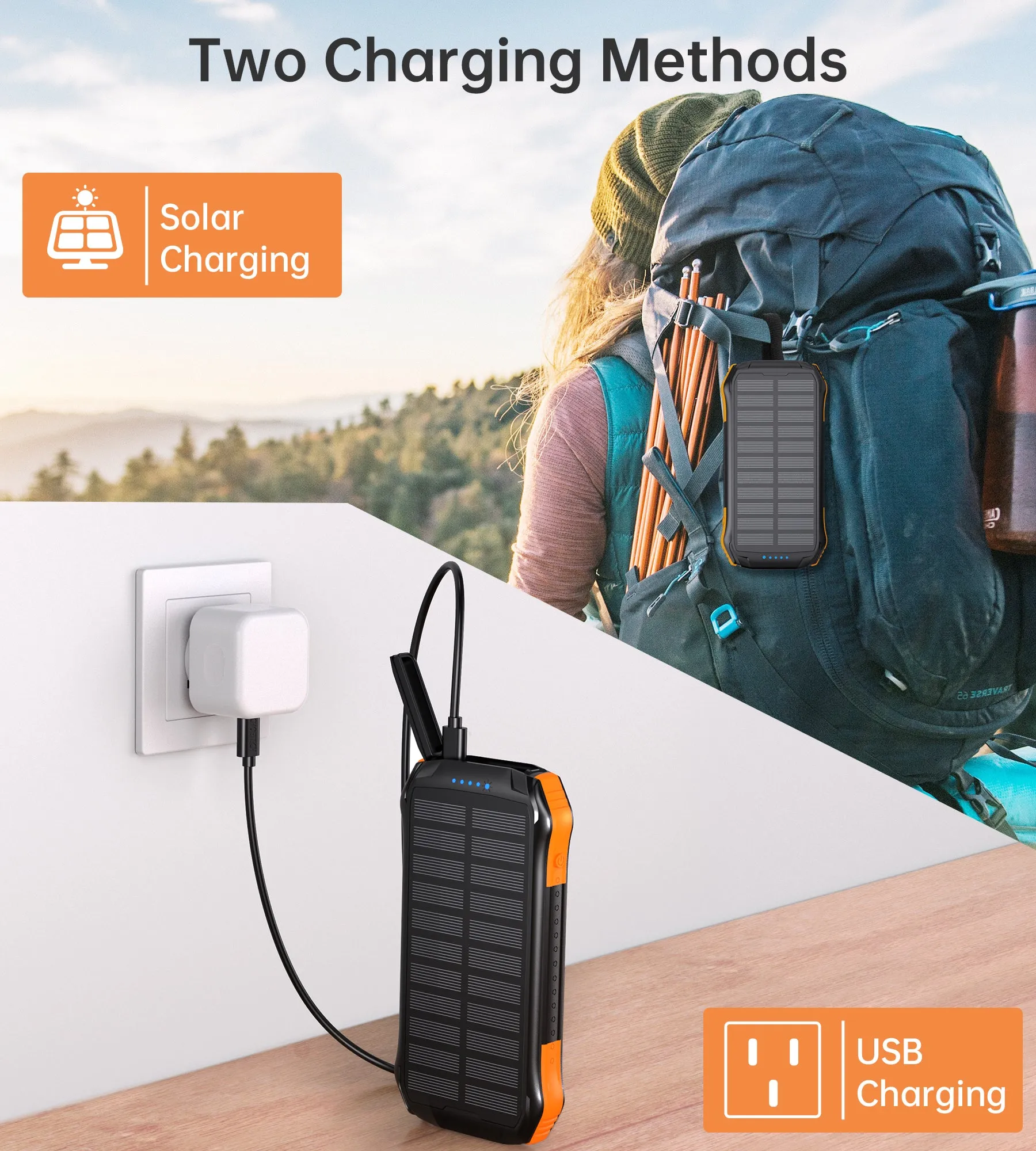 B658 Choetech 10,000mAh Solar Power Bank