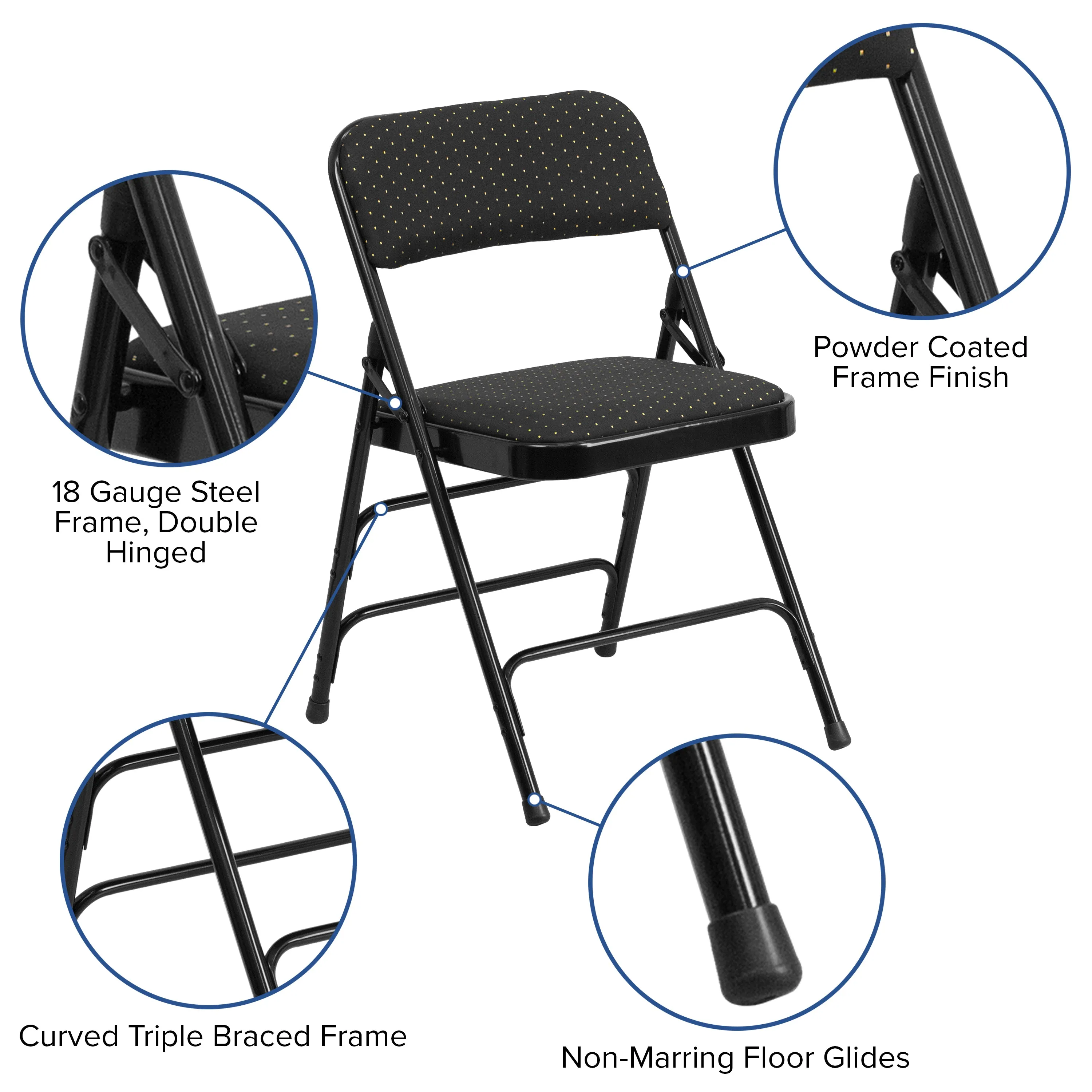 Black Fabric Metal Chair 2-AW-MC309AF-BLK-GG