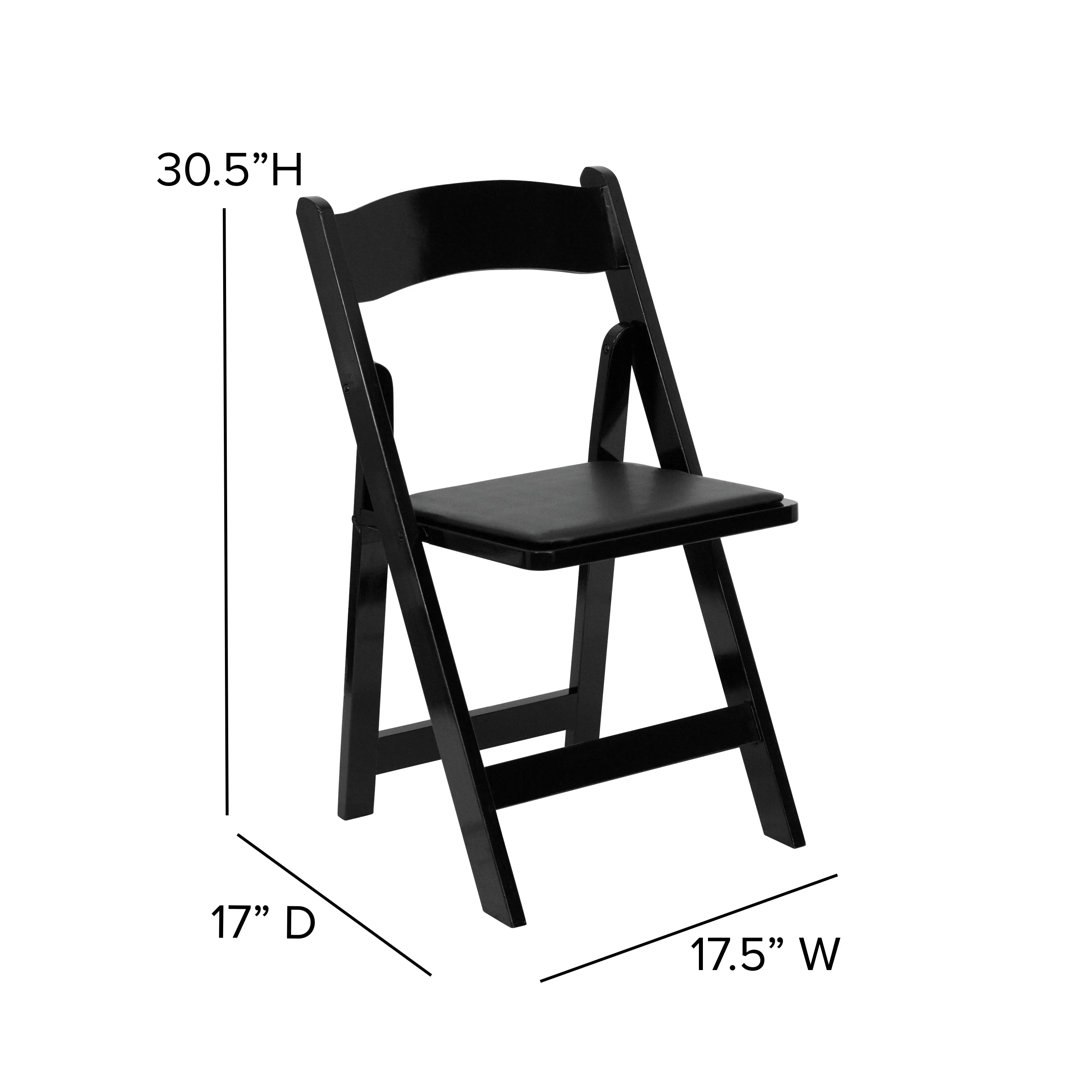 Black Wood Folding Chair 2-XF-2902-BK-WOOD-GG