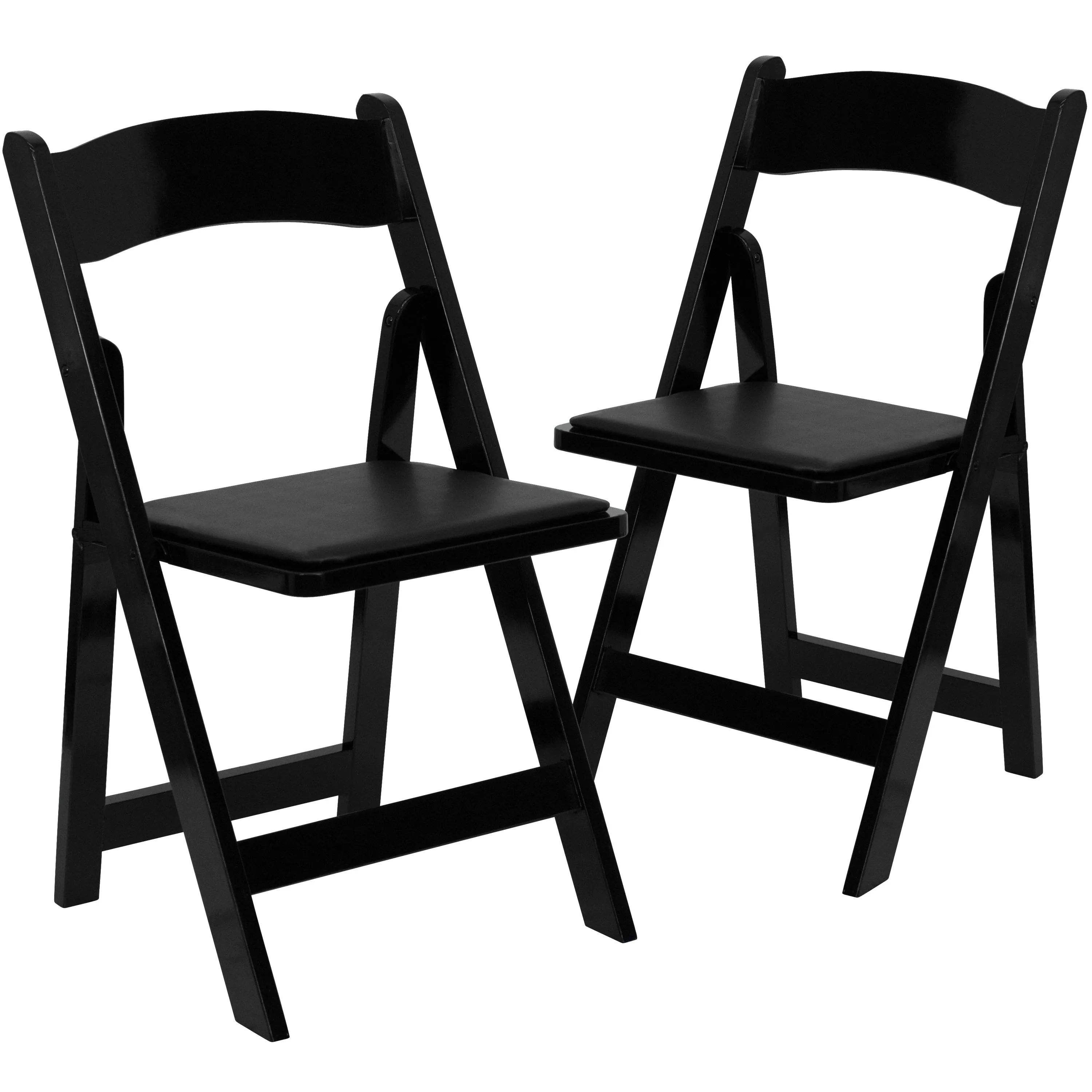 Black Wood Folding Chair 2-XF-2902-BK-WOOD-GG