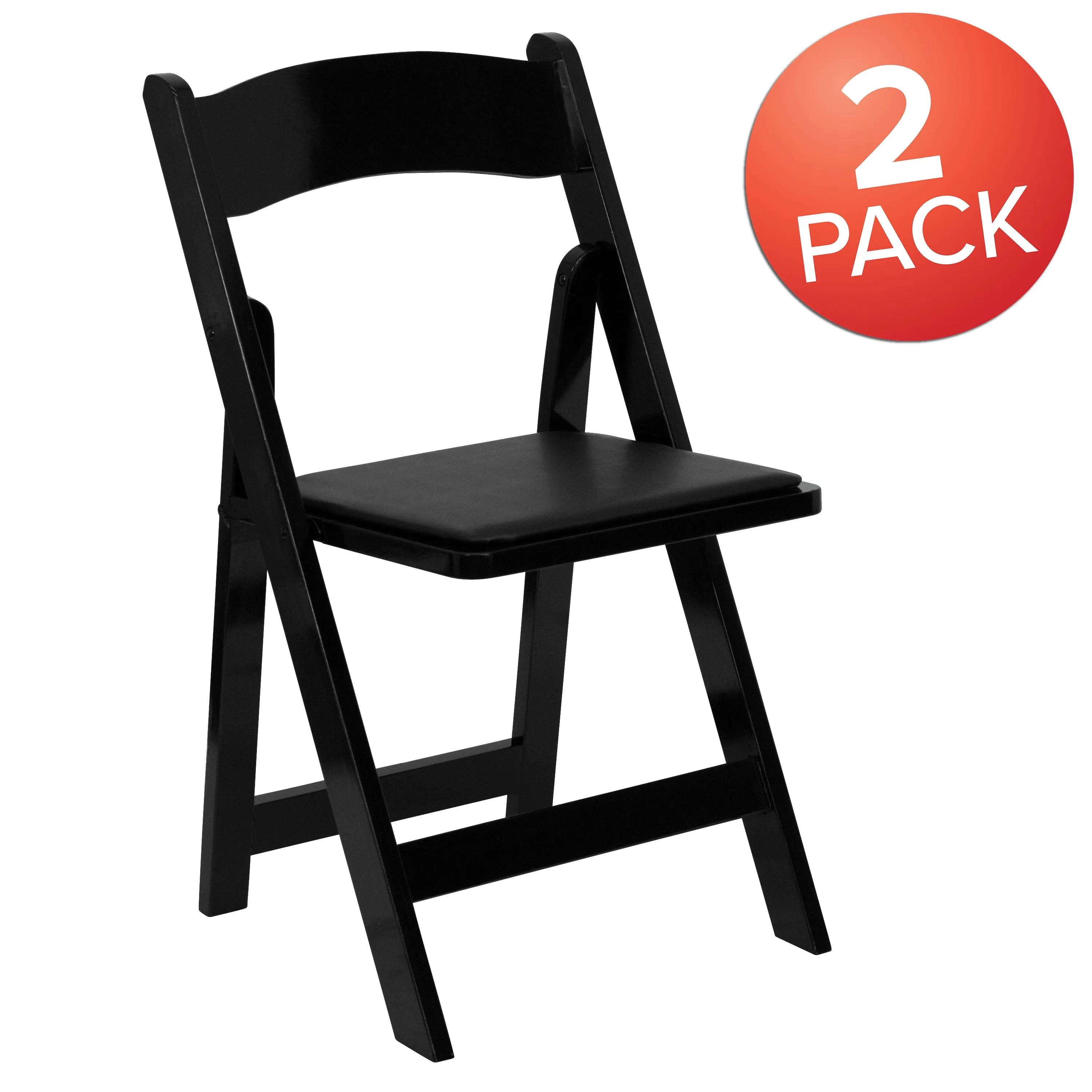 Black Wood Folding Chair 2-XF-2902-BK-WOOD-GG