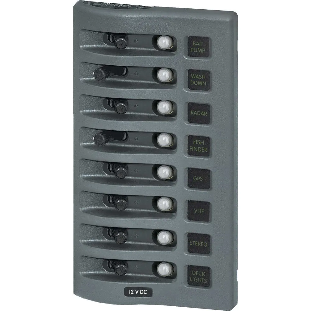 Blue Sea WeatherDeck Circuit Breaker Panel / 8 Position Switch