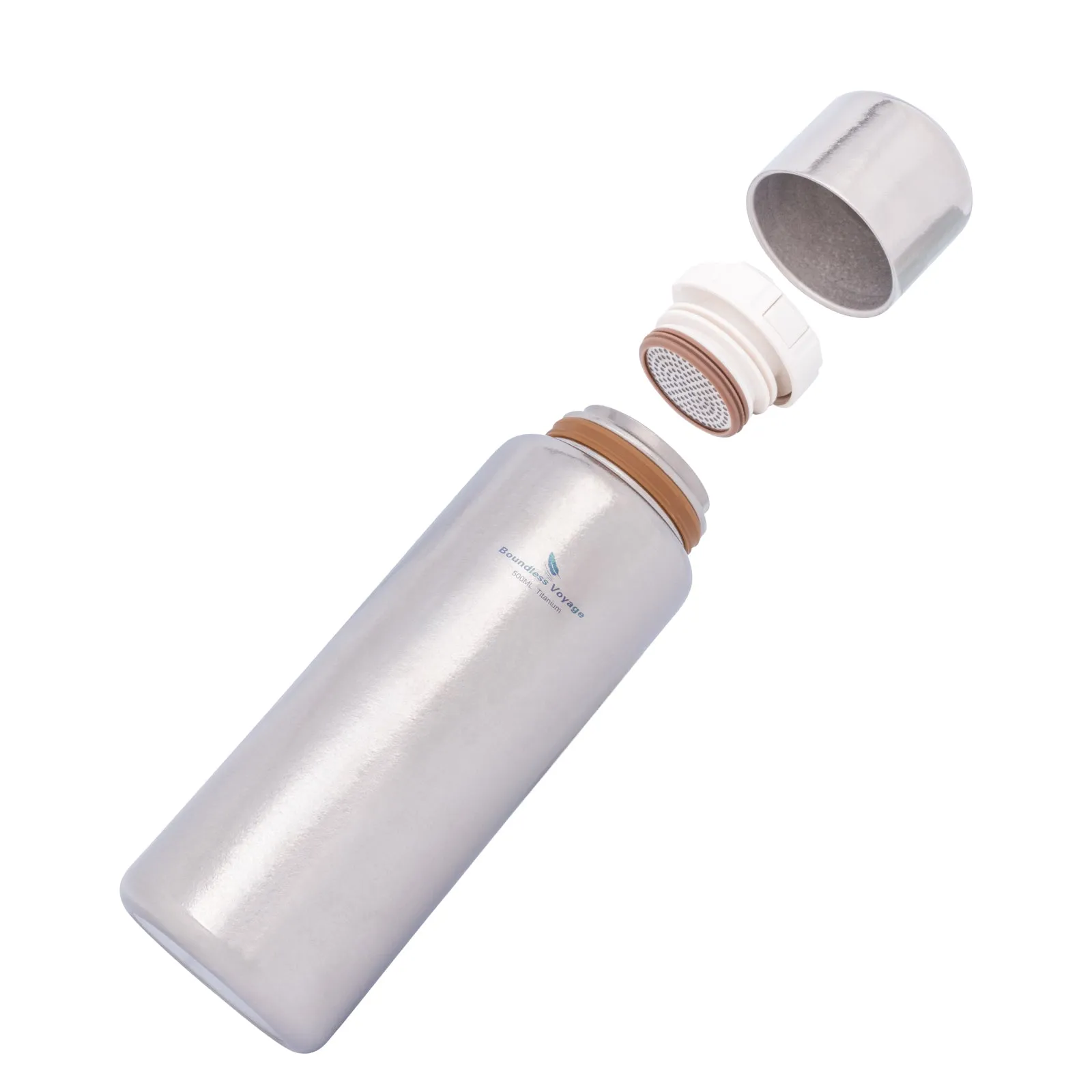 Boundless Voyage 500ml Titanium Bottle with Lid Double-Walled Insulated Water Bottle Keeps Hot or Cold