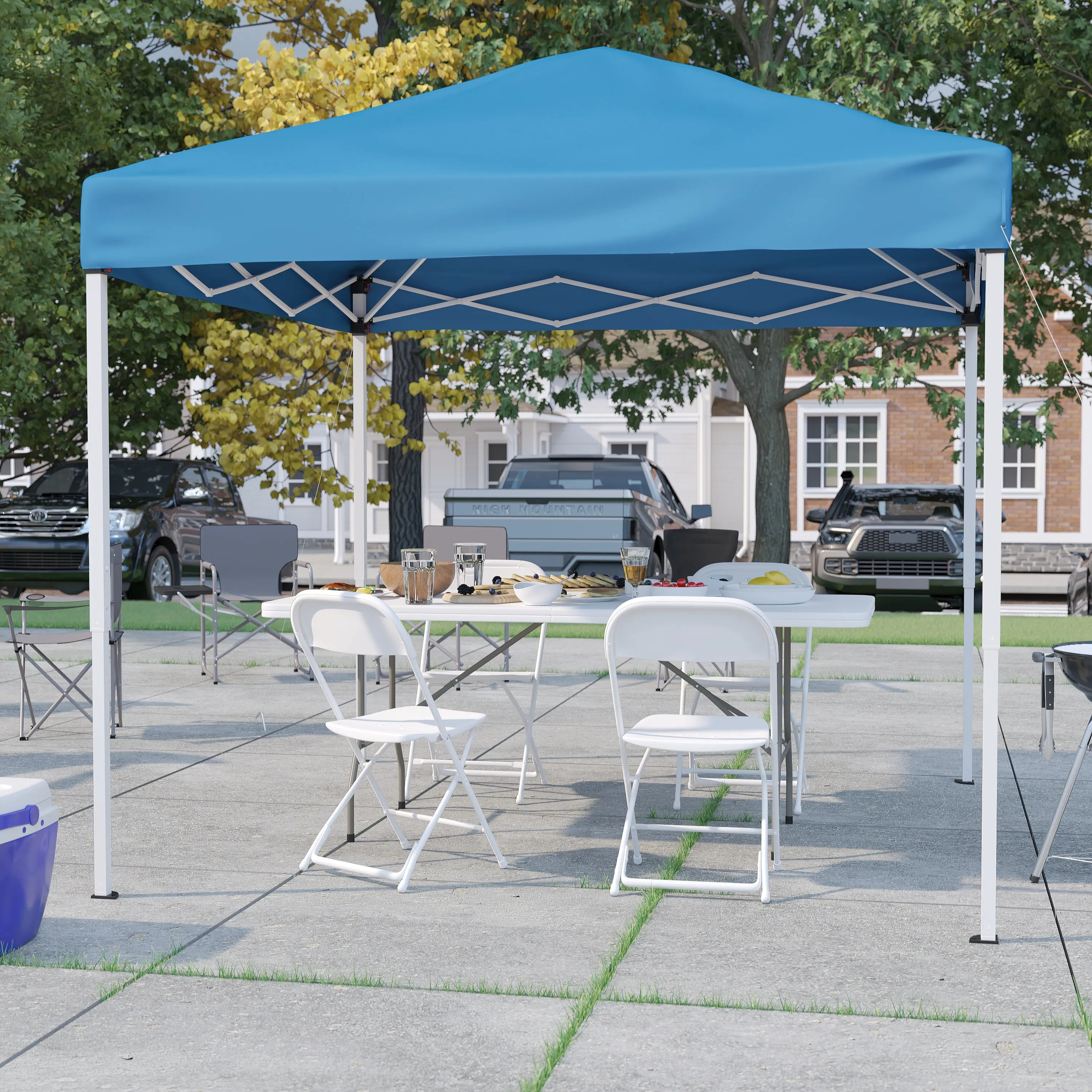 Canopy Tent,Table & 4 Chairs JJ-GZ88183Z-4LEL3-BLWH-GG