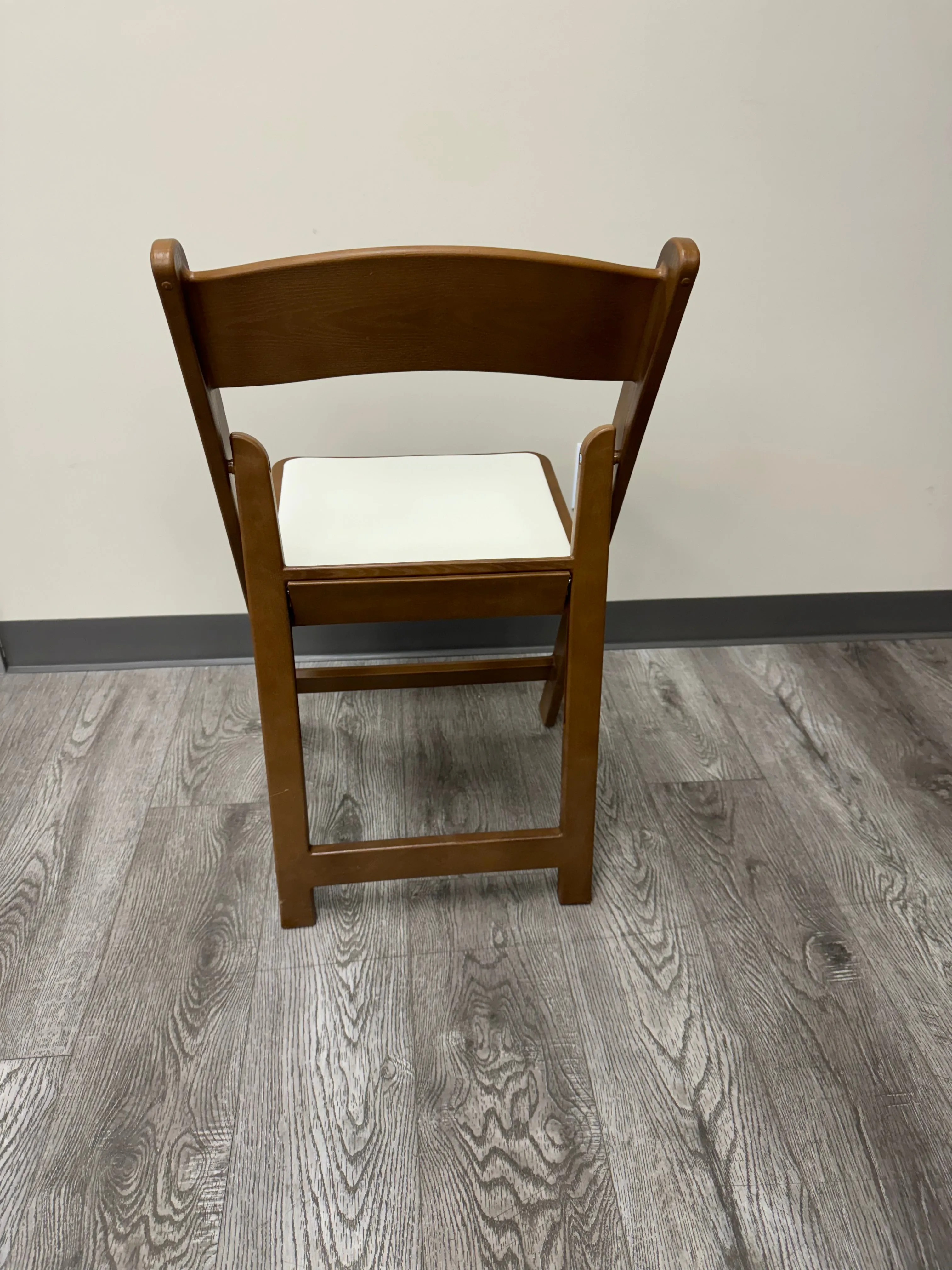 Chair, Walnut Resin Folding C/W Off Cream Pad