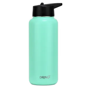 DRINCO® 32oz Stainless Steel Water Bottle (3 Lids) - Teal