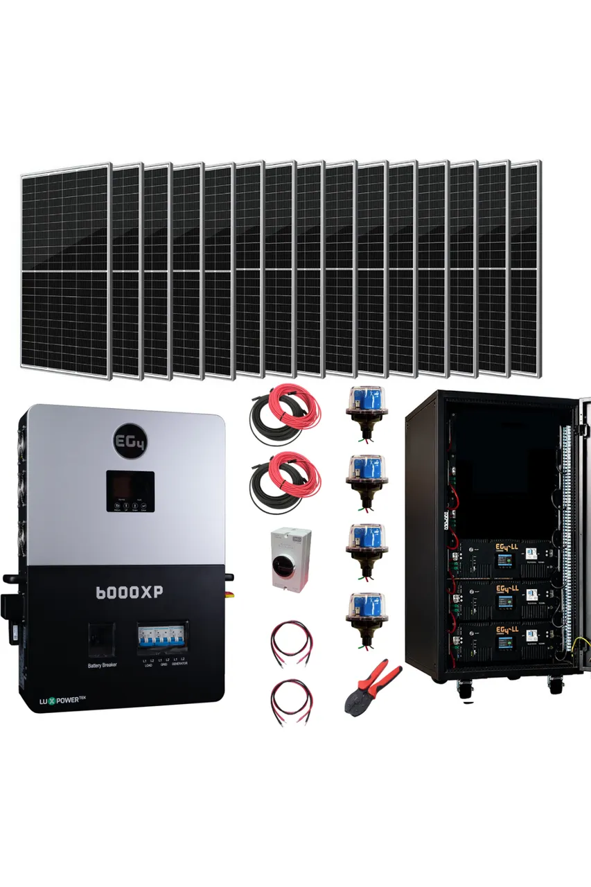 EG4 Complete Off Grid Solar Kit - 12,000W 120/240V Output   30.72kWh EG4 Lithium Powerwall   6,400 Watts of Solar PV [KIT-E0005]