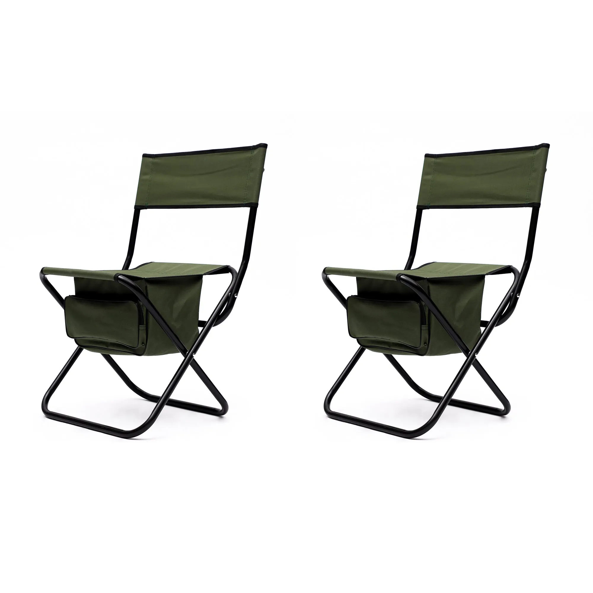 Elecwish 2-piece Folding Outdoor Chair with Storage Bag, Portable Chair Green