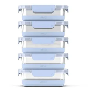 Ello 10pc Glass Meal Prep Food Storage Container Set Blue