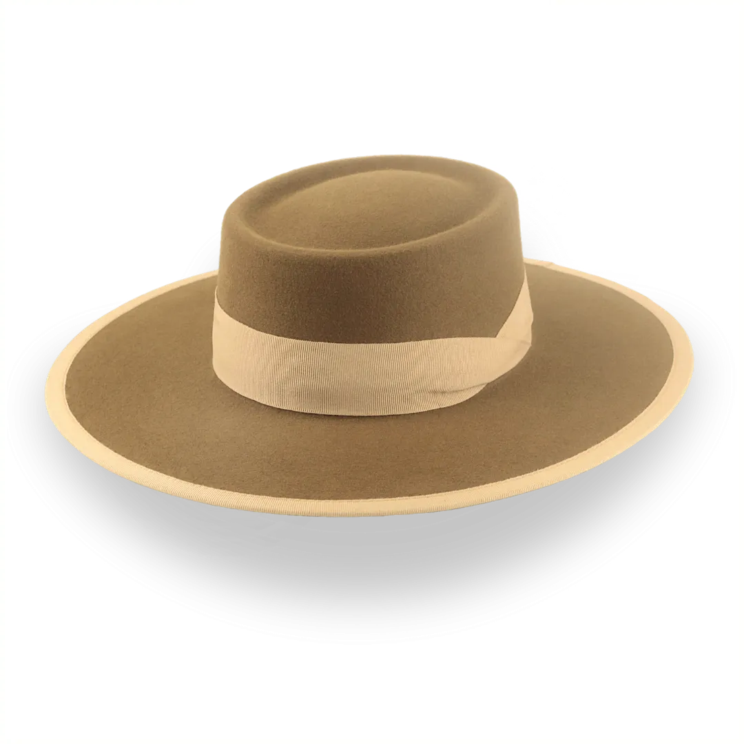 Flat Brim Telescope Cowboy Hat in Fur Felt | The Baron