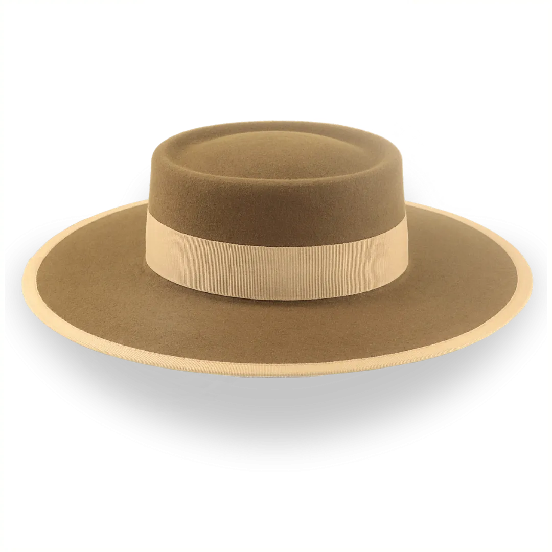 Flat Brim Telescope Cowboy Hat in Fur Felt | The Baron