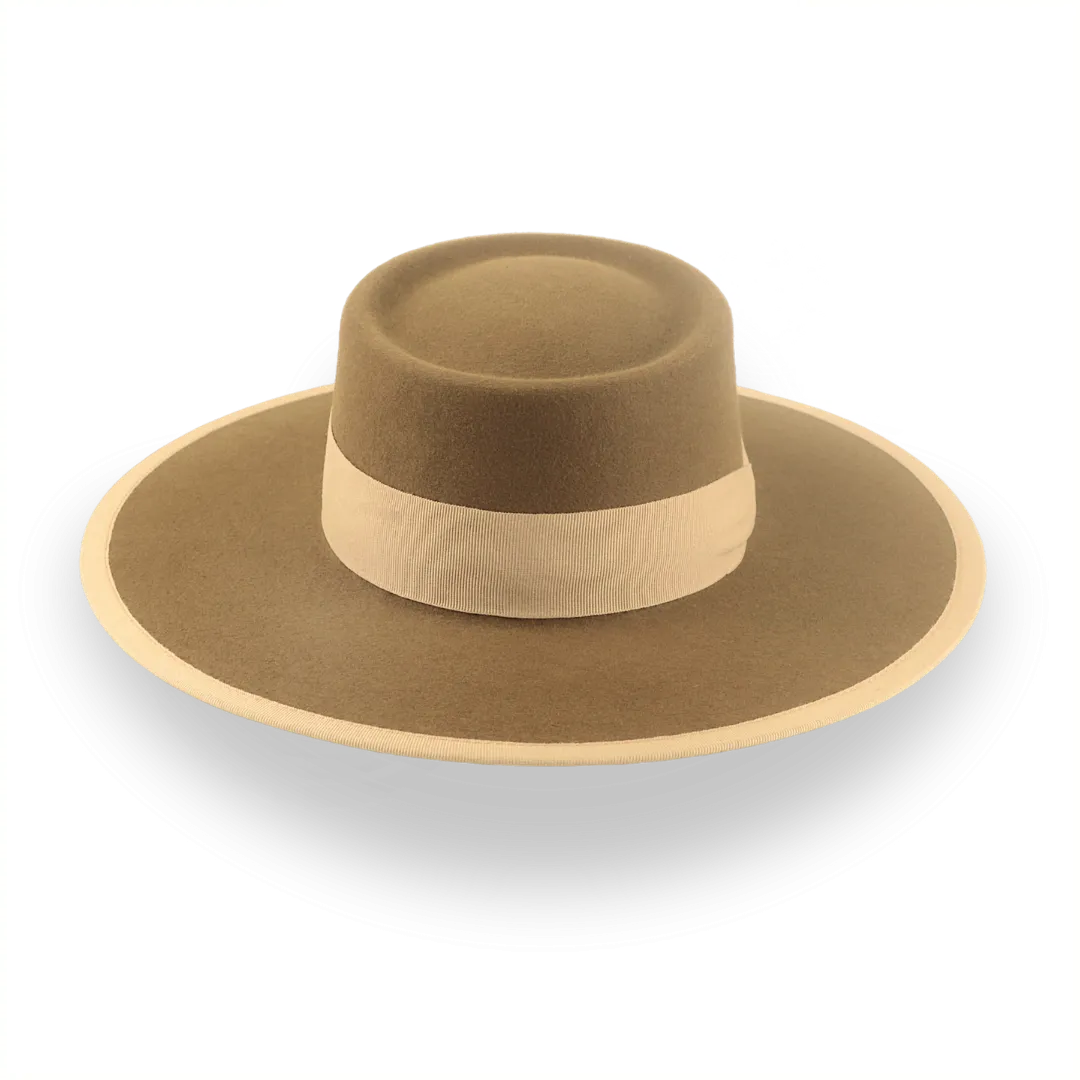 Flat Brim Telescope Cowboy Hat in Fur Felt | The Baron