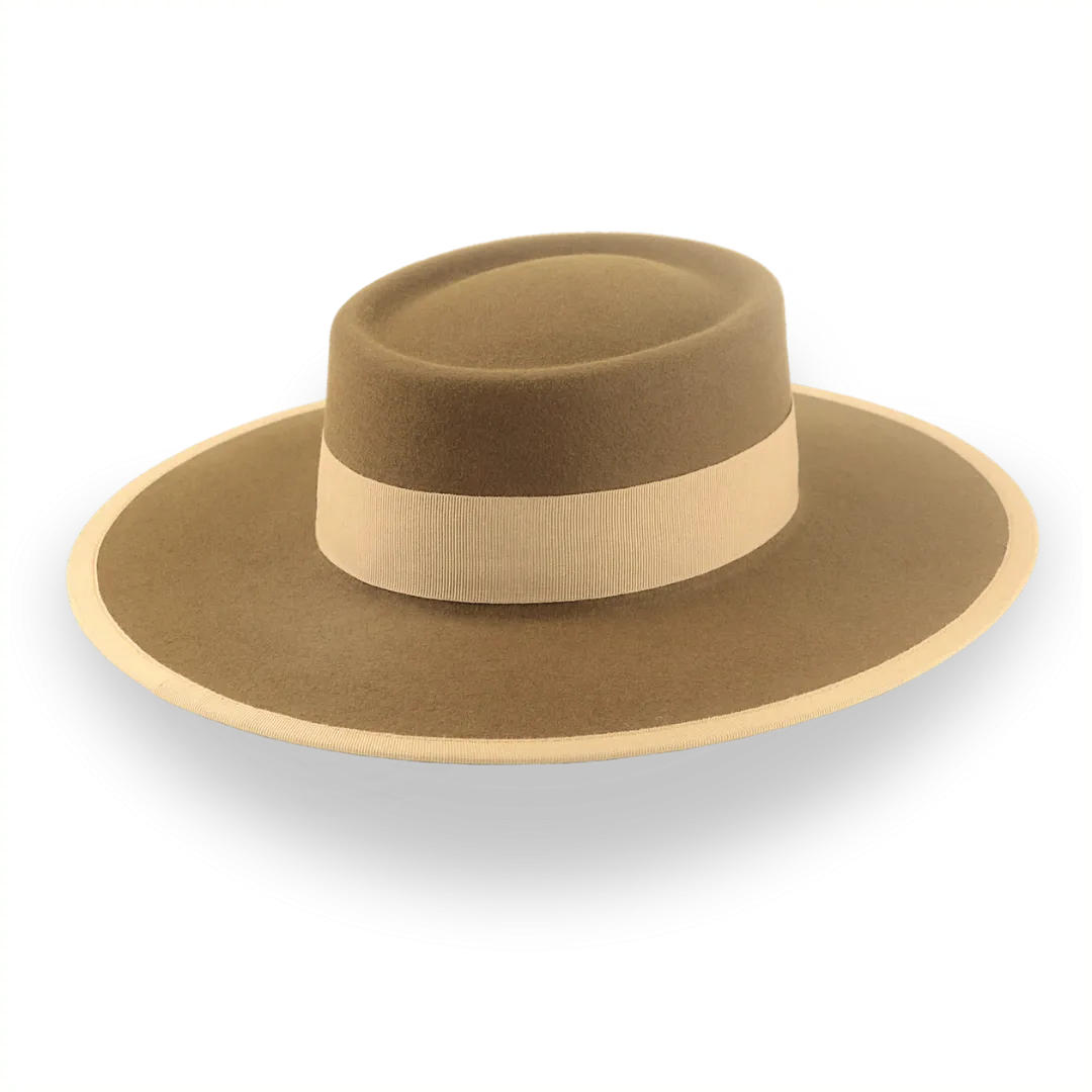 Flat Brim Telescope Cowboy Hat in Fur Felt | The Baron