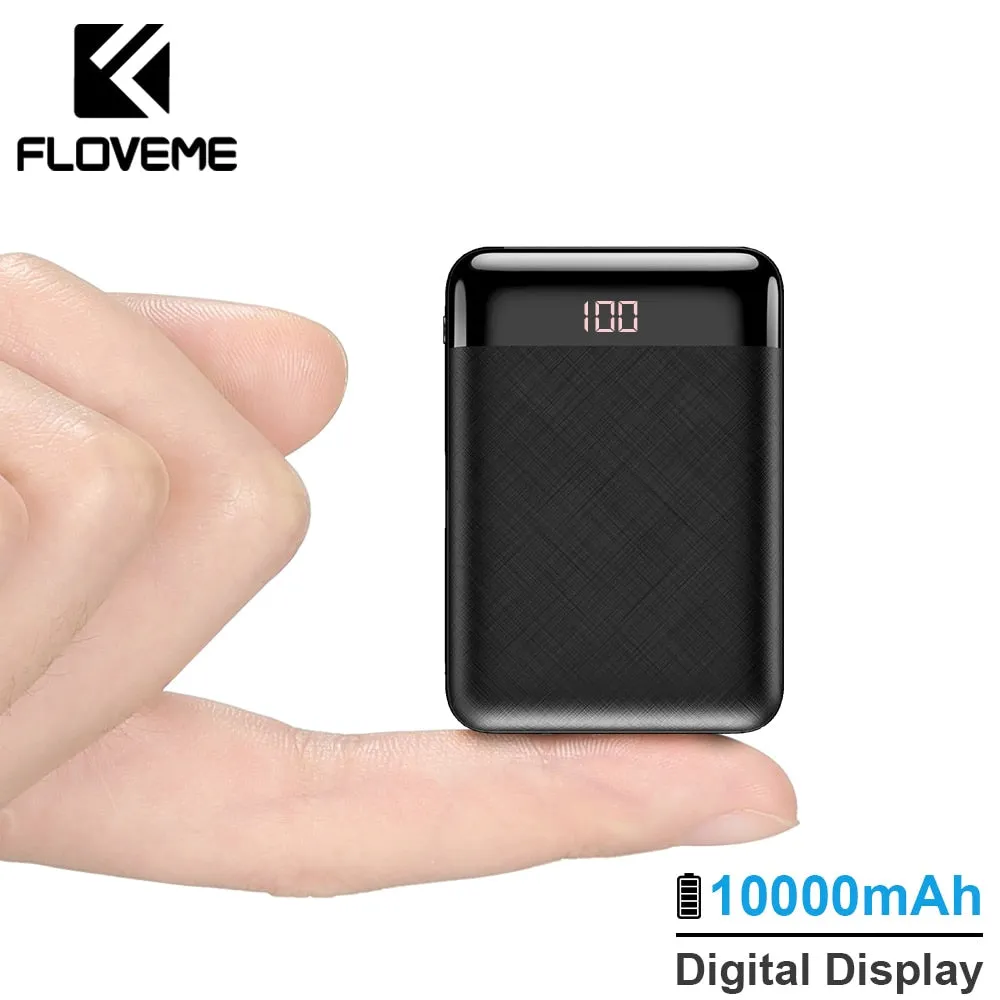 FLOVEME Power Bank 10000mAh Mini mi Powerbank Power Bank For iPhone Xiaomi Powerbank 2USB External Battery Pack Portable Charger