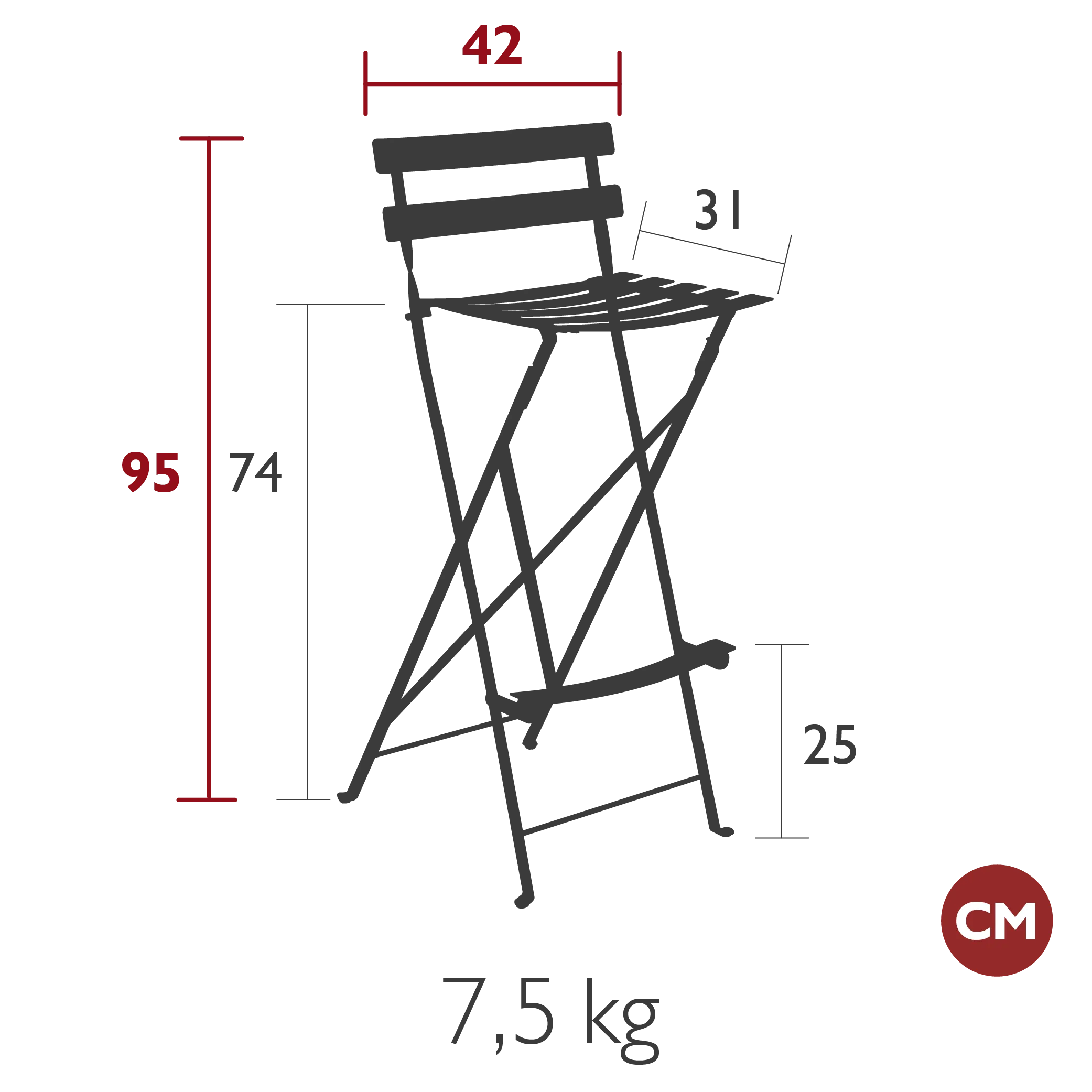 Folding Bistro Bar Chair