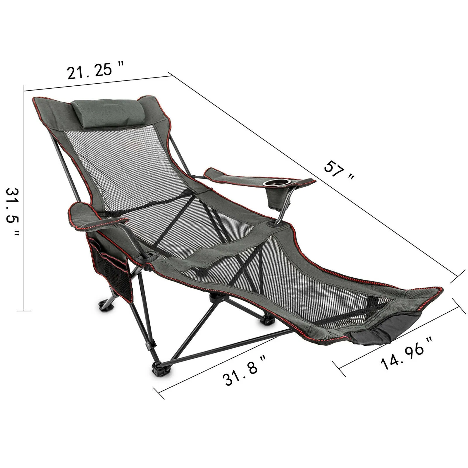 Folding Camp Chair With Footrest