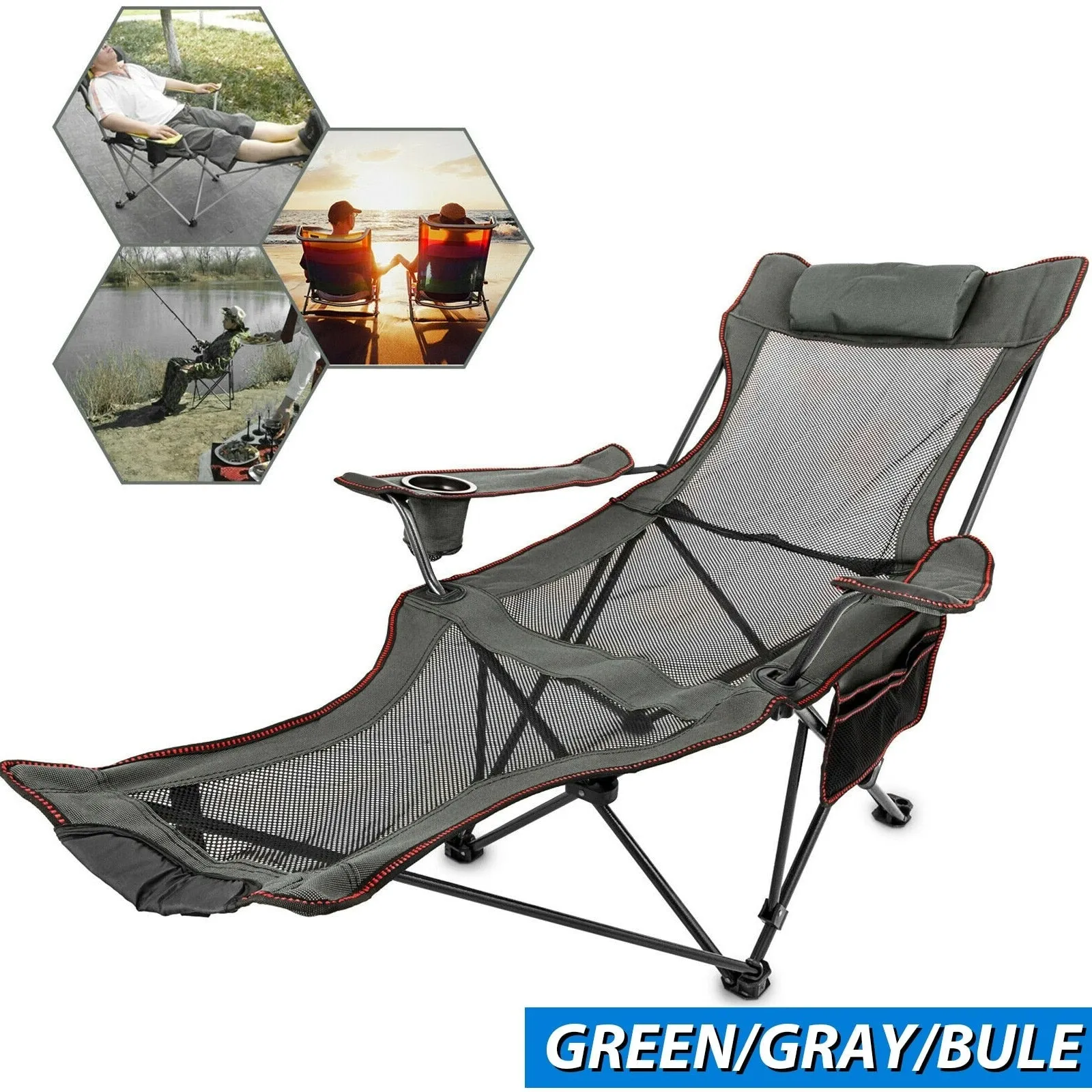 Folding Camp Chair With Footrest