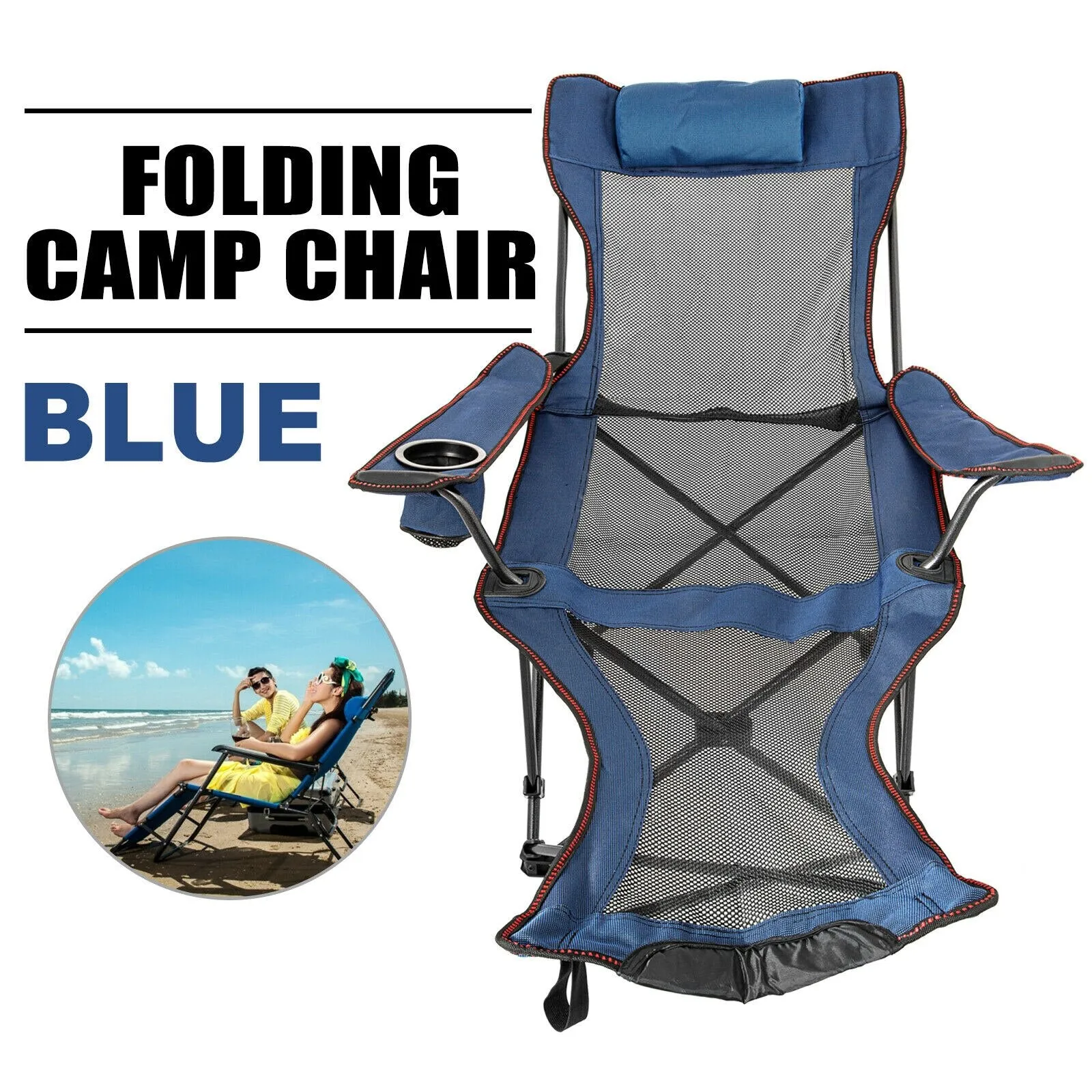 Folding Camp Chair With Footrest