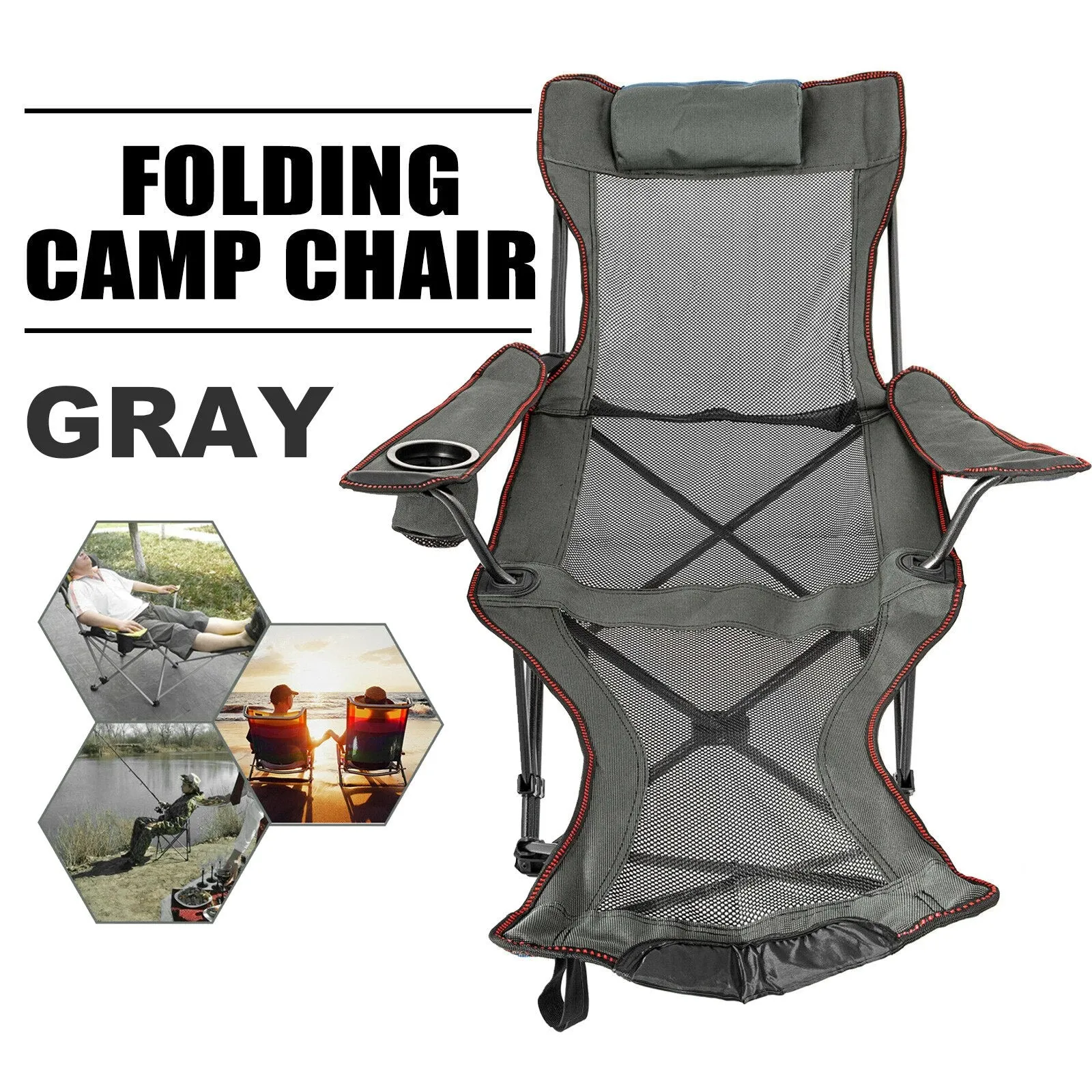 Folding Camp Chair With Footrest