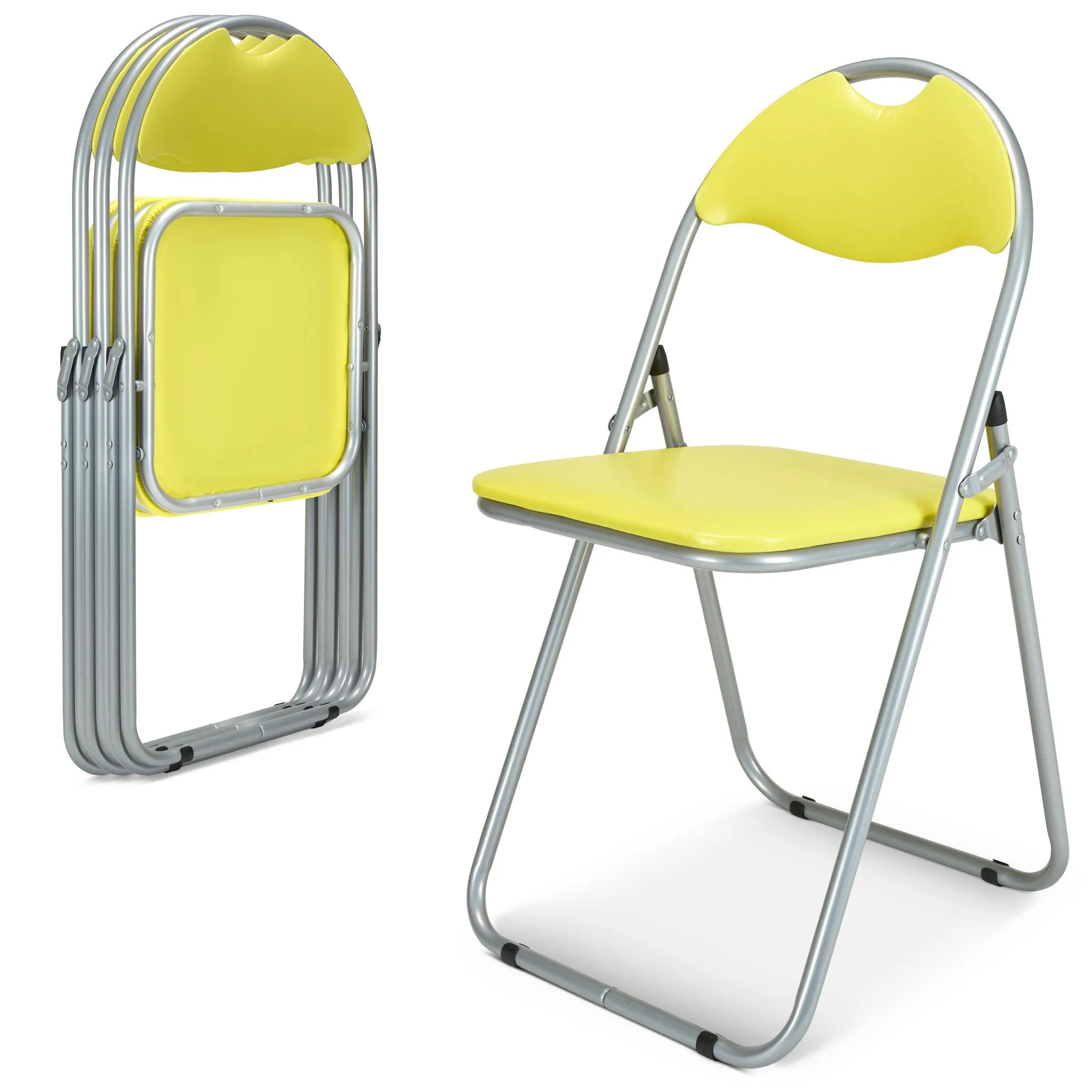 Folding Padded Office Chair - Yellow